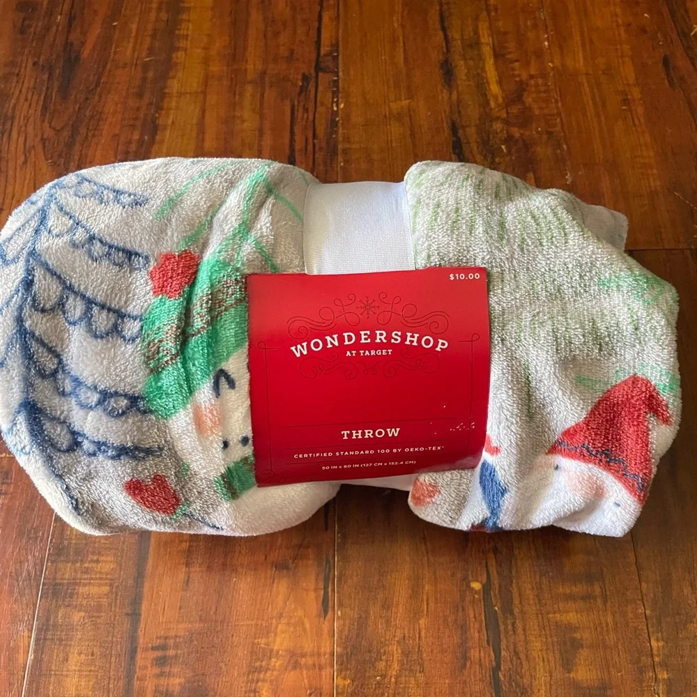 Wondershop Holiday Throw Blanket with Red, Green, and Blue Accents